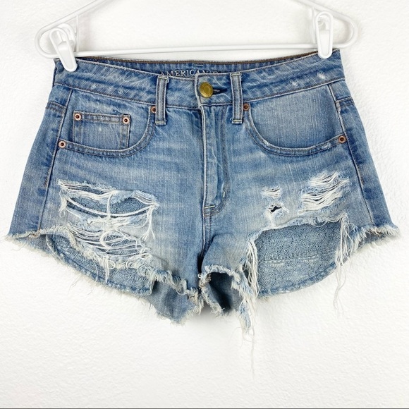 AMERICAN EAGLE Hi-Rise Festival Denim Jean Short 2 - Picture 2 of 8